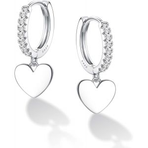 Kal-Boucles D'oreilles Femme Argent 925 Creoles Argent Femme Boucles D'oreille Femme Pendantes Papillon Coeur Etoile Boucles D'oreille Argent Enfants Fille - Avec Boîte À Bijoux - Neuf