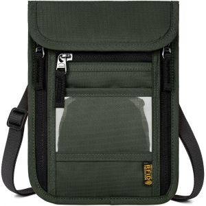 TRAHOO-Pochette Tour de Cou Voyage S&eacute;curis&eacute;e RFID Blocage Sac de Passeport pour Femme Homme, Imperm&eacute;able Sac de Cou Anti-Vol Pochette Voyage pour Document Voyage, &eacute;l&eacute;phone, Passeport, Carte - Neuf