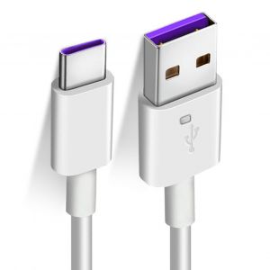 Cable de donnees blanc 1 m 5 a Type C pour charge rapide, compatible avec android, Huawei Honor et Xiaomi - Neuf