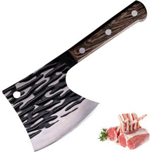 Couteau De Boucher Forg&eacute; &Agrave; La Main Couperet En Acier &Agrave; Haute Teneur En Carbone Couteau De Chef De Cuisine Avec Manche En Bois Pleine Soie Pour La Maison,Restaurant - Neuf