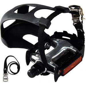 Subzonal-P&eacute;dale V&eacute;lo Clip & Courroie Pro - Double Face R&eacute;sine Fibre De Carbone/Alliage 6061, Compatible V&eacute;lo D'exercice/Ext&eacute;rieur 9/16"" Avec Stickers R&eacute;fl&eacute;chissants (Garantie 1 An) - Neuf