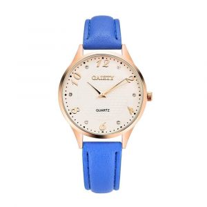 Gaiety Femmes Mode Casual Pu Cuir Montre Analogique Quartz Montre-Bracelet (Bleu) - Neuf