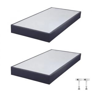 Sommier tapissier SP18 Volcan 2x80x200 Lattes bois massif - H.18 cm - Made in France - Neuf