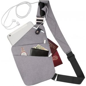 KALANKA-Sac à Bandoulière Multi-Poches, Sacoche Anti-Vol Poche Poitrine pour Homme, Multi-Fonctionnel Imperméable Crossbody Sling Bag pour voyager léger Sports de Plein Air - Neuf