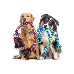Jouets Pour Chiens En Corde De Coton - Lot De 2 Cordes &Agrave; Tirer Et &Agrave; M&acirc;cher R&eacute;sistantes Pour Grands Chiens - Neuf