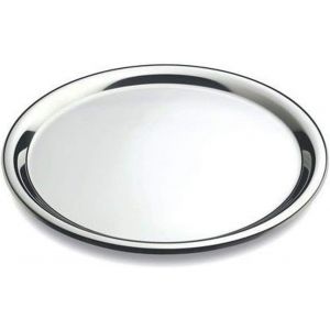 Checarzhn--No1-Plateau De Service Rond En Acier Inoxidable, Plateau Professionnel Rond, Plateau Repas Pour Service A Cafe Et Boissons, Plateau Pour Fêtes, Évènements, Bars, Restaurants Et Maison, 40 - Neuf