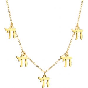 Kal-Collier D&eacute;licat Avec Pendentif En Forme D'&eacute;toile De David H&eacute;breu Chai Pour Femme Minimaliste Hanoukka Magen Juda&iuml;que En Acier Inoxydable - Neuf