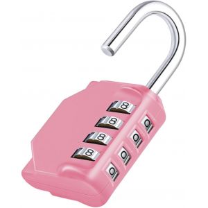 Cadenas Code 4 Chiffres, Cadenas a Code Pour Casier Vestiaire Sport, College, Scolaire, Cadna avec Code Exterieur Pour Portail, Abri de Jardin, Noir - Neuf