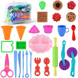 Dough Modeler Kit41 pi&egrave;ces accessoire p&acirc;te &agrave; modelermoulesformeciseauxrouleau &agrave; p&acirc;tisserietapis de p&acirc;te &agrave; modeler avec sac de rangementcadeau de dough pour filles gar&ccedil;ons - Neuf