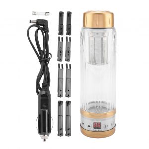 HJLIAN Bouilloire electrique de voyage 12 V/24 V 95 W 420 ml pour voiture, tasse a the, chauffe-eau, porte-bouteille (dore) - Neuf