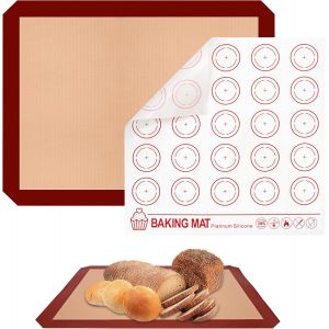 AYUHR-Tapis Cuisson Silicone, Fournitures Cuisson Macarons, Réutilisables Antidérapants Feuille Revêtement Four pour Biscuits Pâtisserie Pizza Pain Gâteaux - Neuf