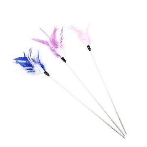 Ensemble De 3 Baguettes À Plumes Interactives Colorées Pour Chats - Jouet De Jeu Engageant Avec Paillettes Et Plumes, Parfait Pour Créer Des Liens Et Faire De L'exercice - Neuf