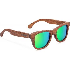 Lunettes De Soleil En Bois - Verres Polaris&eacute;s Avec Monture En Bois De Bambou Avec Double Couche De Rev&ecirc;tement Anti-Uv - Neuf