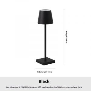 Ore-5200mah 2024 Lampe De Table Sans Fil Led En Aluminium Lampe De Bureau À Intensité Variable Lampe Restaurant Atmosphère Éclairage Pour Intérieur Extérieur Métallique-Black-Changeant - Neuf