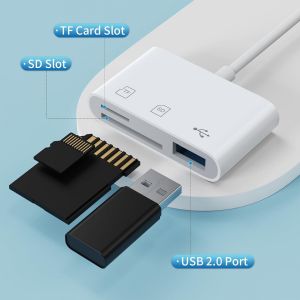 Lecteur De Carte Sd Lighting Pour Iphone Ipad, 3 En 1 Adaptateur De Carte Micro Sd/Sd, Adaptateur De Carte M&eacute;moire, Visionneuse De Carte De Cam&eacute;ra Avec Machines &Agrave; Sous Sd Et Tf (Lighting)[Z2994] - Neuf