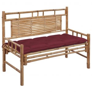 Prolenta Premium - Banc De Jardin Avec Coussin 120 Cm Bambou - Neuf