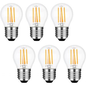 Kal-Ampoule Led Globe E27 Blanc Froid 6000k 400 Lumen, Ac 220v, G45 Led 4w Équivalent 40w Incandescence, Pour Éclairage Décoratif, Non-Dimmable, Lot De 6 - Neuf