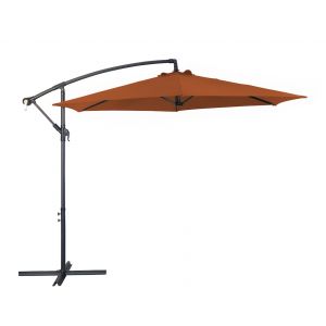 Parasol D&eacute;port&eacute; - Eco - Acier - &Oslash;300 - Sienne - Neuf
