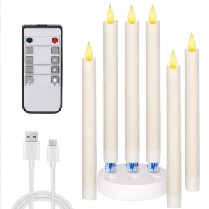 Bougies Led Rechargeables Hc-022s Avec T&eacute;l&eacute;commande, Pack De 6, Blanc Chaud - Neuf