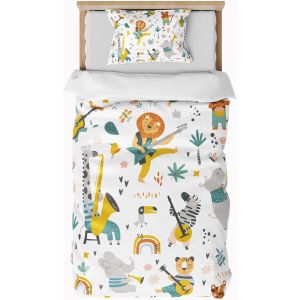 Ulteronixshop-Lion Housse De Couette 90x190cm, Housse De Couette Zipp&eacute;e,Parure De Lit En Microfibre 1 Personne, Parure De Lit Enfant Avec Taie D'oreiller 40x60cm - Neuf