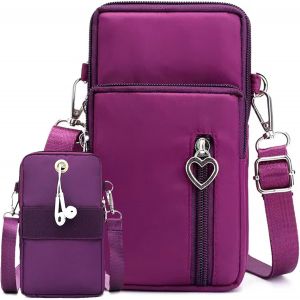 KAL-Petit Sac Téléphone Portable Femme Sacs Bandoulière Crossbody Pochette Brassard De Sport De Course À Pied Bande Running Armbag Universel Pour Iphone 14 13 11 Samsung Xiaomi Bis Zu 7.5" Violet - Neuf