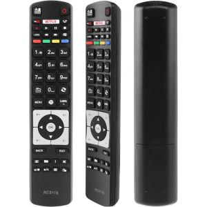 Universal Remote Control Rc5118 Replaces Rc5117 Rc5118 And Rc5118F, Compatible With Telefunken/Hitachi/Bush/Polaroid Smart Tv, With Two Buttons - No Configuration Needed - Neuf