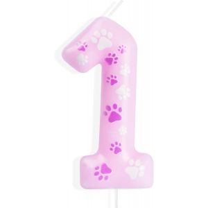 Sjzg-Paw Dog Bougies D'anniversaire Pour 1 Ans,Bougie Num&eacute;ro Paw Dog 1,Bougie D'anniversaire Pour G&acirc;teau,D&eacute;corations Cake Topper Pour Enfants F&ecirc;te Anniversaire Pat Patrouille - Neuf