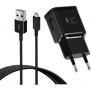 LORANKA-Chargeur pour Samsung Charge Rapide, USB Secteur et 1,5M Cable Micro USB Compatible avec Galaxy S7 S6 Edge S5 S4 S3 J7 J5 J3 Note 5, Huawei P Smart, Redmi Note 5 6 Pro, Wiko, Kindle, LG, HTC, - Neuf