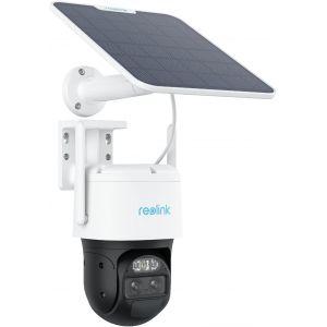 Ptz Wifi Solar Camera, 6X Auto Tracking & Zoom, Two Lens, 180J Autonomy, Projectors, Wireless Outdoor Surveillance Camera, Bidirectional Audio, 2K/4Mp, Trackmix+Solar Panel - Neuf