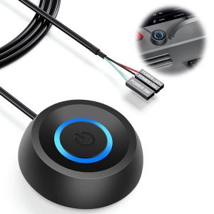 lbgwp60-Bouton D'Alimentation Rond Pour Pc Avec Longueur De Câble 1,8 M, Interrupteur De Démarrage À Distance Externe Pour L'Interrupteur D'Alimentation De La Carte Mère D'Ordinateur, Avec Affichage - Neuf