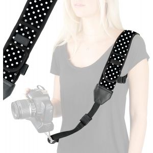 Sangle Appareil Photo Courroie Epaule pour Appareil Photo Reflex et Bridge- Compatible avec D5600,D500,Canon 700D,1300D,Lumix et Plus- Pois - Neuf