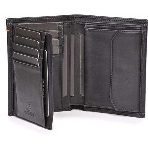 CMJAAGUR-Portefeuille Vienne | Grand Portefeuille Homme Cuir | Porte Carte Cuir Avec Protection Rfid | Nappa Noir[M102] - Neuf