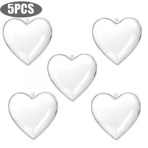 5PS en Plastique transparent de l'Artisanat de la Balle C?urs Forme de Boules De No&euml;l K1Z4 C1U7 - Neuf