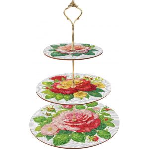 Diamant Painting Pr&eacute;sentoir &Agrave; G&acirc;teaux &Agrave; 3 Niveaux 25x32cm Diamond Painting Support &Agrave; Cupcakes Peinture Par Num&eacute;ros Plateaux &Agrave; Biscuits Tour De Service Pour Muffins Aux Fruits Et Cupcakes - Neuf