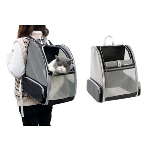 Sac &Agrave; Dos De Transport Pour Chats Et Petits Chiens, Sac De Voyage Ventil&eacute; Avec Filet, Pliable, Noir - Neuf