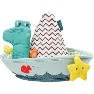 KAL-Jouet De Bain Bateau De Bain Avec Marionnette À Doigts - Jouet Pour Bébé Pour La Baignoire - Jouet D'Eau Flottant Pour Un Plaisir De Bain Joyeux - Jouet De Bain Pour Bébés Et Tout-Petits À Partir - Neuf