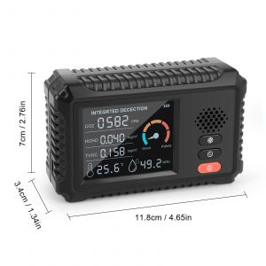 Multifonction De Qualité De L'Air Moniteur De Dioxyde De Carbone Capteur De Température Et D'Humidité Tvoc Formaldéhyde Hcho De L'Analyseur De Gaz Détecteur De Ménage - Neuf