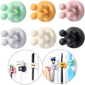 Pack De 6 Adhésifs Crochets Pour Accrocher Les Serviettes, Des Clés, Des Vêtements, Des Câbles, Des Bouchons De Silicone De Décorations, De Bâton Sur Le Mur Ou La Porte, Les ?Uvres - Neuf