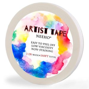 Ruban d'artiste pour dessin,ruban de masquage blanc sans acide pour peinture à l'aquarelle,cadre de toile,2,5 cm de large,50 m de long - Neuf