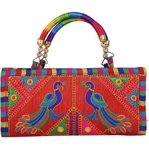 TZF-Rajasthani Brod&eacute; &agrave; la main Pochette Femme Sac de Soir&eacute;e Mini Clutches Femme sac &agrave; Bandouli&egrave;re Petite Sac de Dames pour Ceremonie F&ecirc;te de mariage et Cadeaux - Neuf