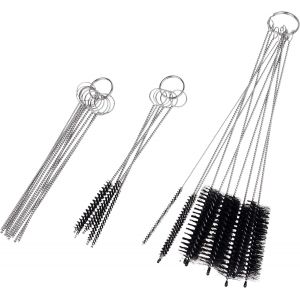 Loranka-Lot &iquest; 15 Brosses + 10 Aiguilles De Nettoyage Pour Petites Ouvertures, Tubes Et Tuyaux &iquest; Pistolet &Agrave; Peinture, Carburateur, Biberon, Machine &Agrave; Caf&eacute; - Neuf