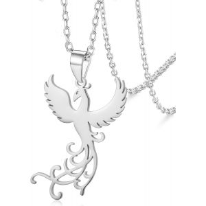 Kal-Collier Phoenix Pour Femmes Collier Pendentif Oiseau De Feu Phoenix En Acier Inoxydable Pour Hommes Cadeaux De Bijoux Tendance - Neuf