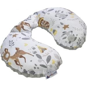 Kalanka-Coussin Voyage Enfant De Cou Pour Bebe Repose Tete Voiture Oreiller Voyag - 100% Coton/Minky Oreill Cale Nuque Tour Du Voiture Avion Bébé (Cerf Avec Minky Gris) - Neuf