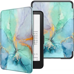 GUOP-Étui Pour 7"" Kindle Paperwhite (12E Génération,2024) Et Kindle Colorsoft (1Re Génération,2025/2024),Coque Fine Et Léger,Housse Réveil/Veille Automatique,Marbre Émeraude - Neuf