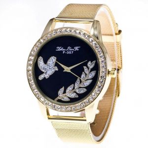 Zhoulianfa Femmes Tendance Or,Strass,Pochoir,Bracelet,Affichage,Analogique,Quartz - Neuf