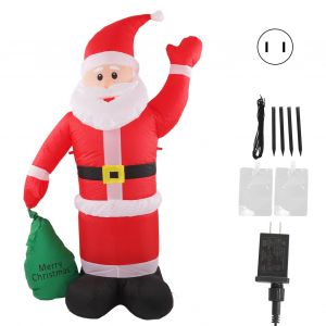 Hjlian Decoration Gonflable Pere Noel Avec Eclairage Led Integre, Sac Gonflable Etanche Pour Jardin, Fetes De Noel, Prise Americaine 100-240 V - Neuf