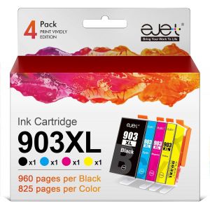 ERYI-903Xl 903 Xl Cartouche Compatible Pour Hp 903Xl Pour Hp Offic 6950 6960 Offic Pro 6970 6960 All-In-One Imprimante Pour 903Xl Pack De 4 Cartouches - Neuf