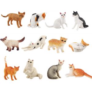 Sansh-Lot De Figurines De Mignonnes Figurines Animaux Miniatures Jouet Figurinespour Enfants Amoureux Des Home Auto Decor Cadeaux Fête (Chat) - Neuf