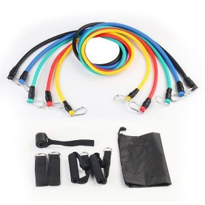 Ensemble De 11 Bandes De Résistance Polyvalentes Avec Ancrage De Porte Et Sangles De Cheville Pour La Musculation Et La Tonification - Réglable Jusqu'à 100 Lb - Neuf