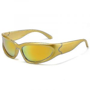 Lunettes De Soleil De Mode Enveloppantes Lunettes De Soleil Vintage Fonc&eacute;es Ovales Pour Hommes Femmes Lunettes De Soleil De Sport En Plein Air Uv400 - Neuf